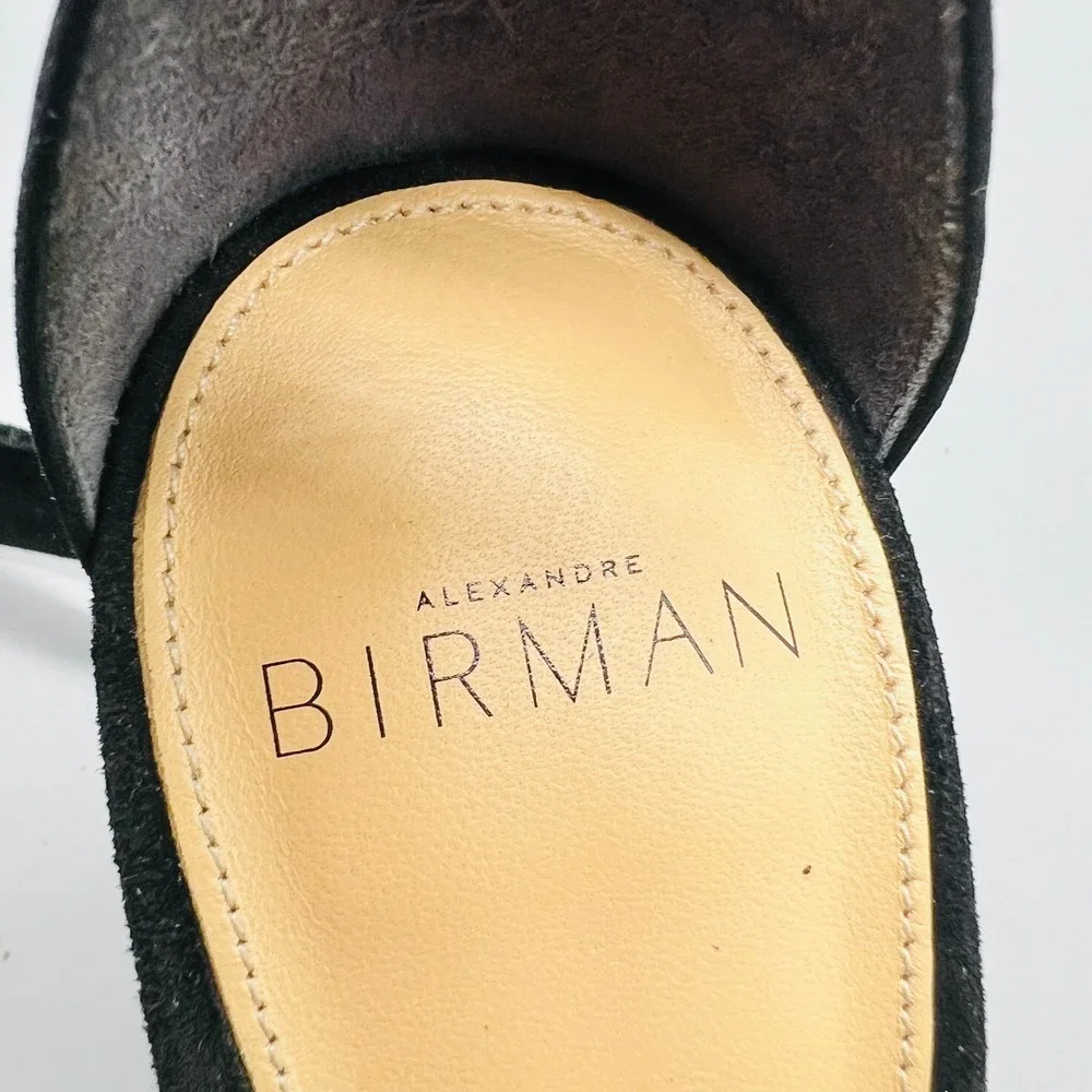 Alexandre Birman Sandals Womens 8.5 Black Suede Clarita Bow Ankle Strap Heel